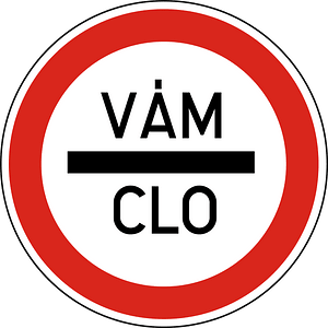 Customs sign in Hungary