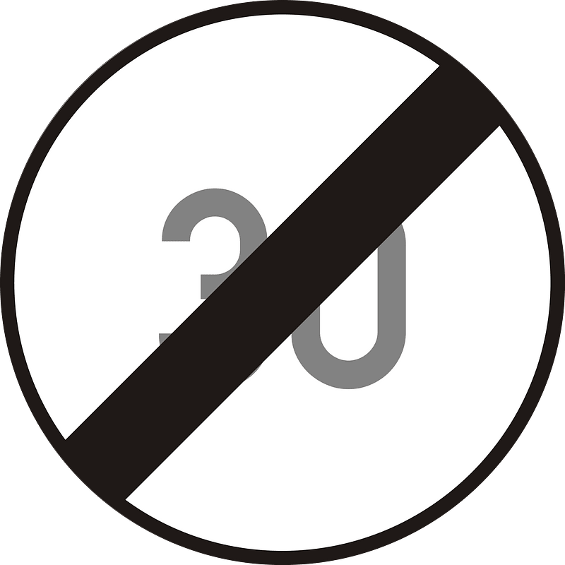 End of maximum speed limit sign in Hungary