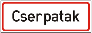 Entrance to built up area sign in Hungary