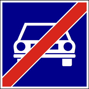 Expressway ends sign in Hungary