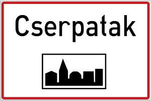 Entrance to built up area sign in Hungary