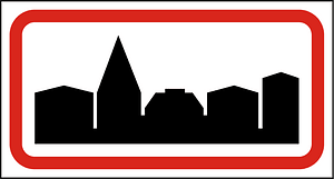Entrance to built up area sign in Hungary