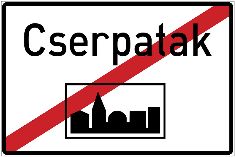 Leaving built up area sign in Hungary