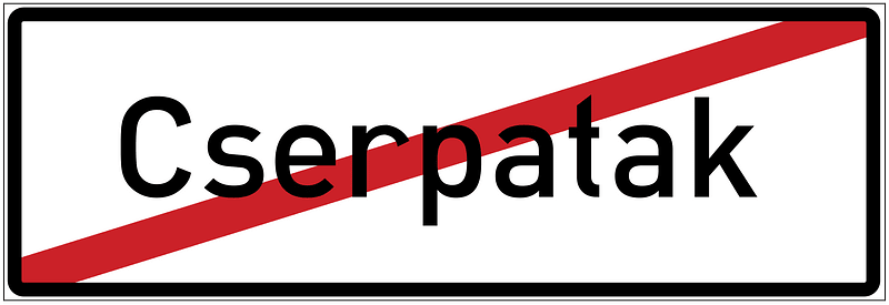 Leaving built up area sign in Hungary
