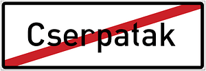 Leaving built up area sign in Hungary