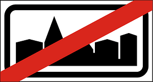Leaving built up area sign in Hungary