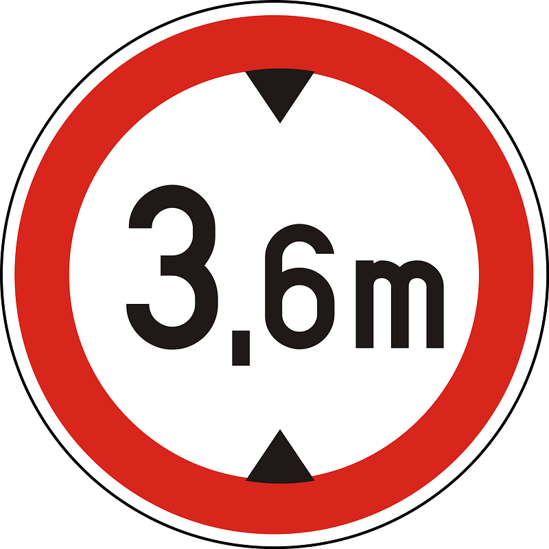 Maximum height sign in Hungary