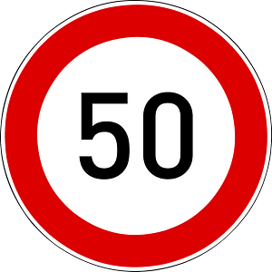 Maximum speed limit sign in Hungary
