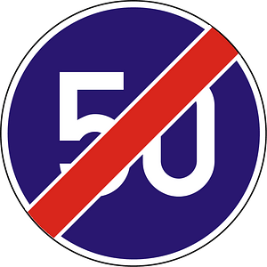 Minimum speed limit ends sign in Hungary