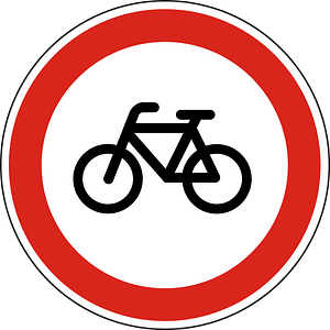 No bicycles sign in Hungary