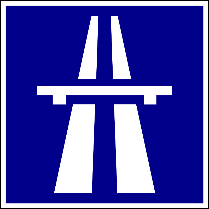 Motorway sign in Hungary