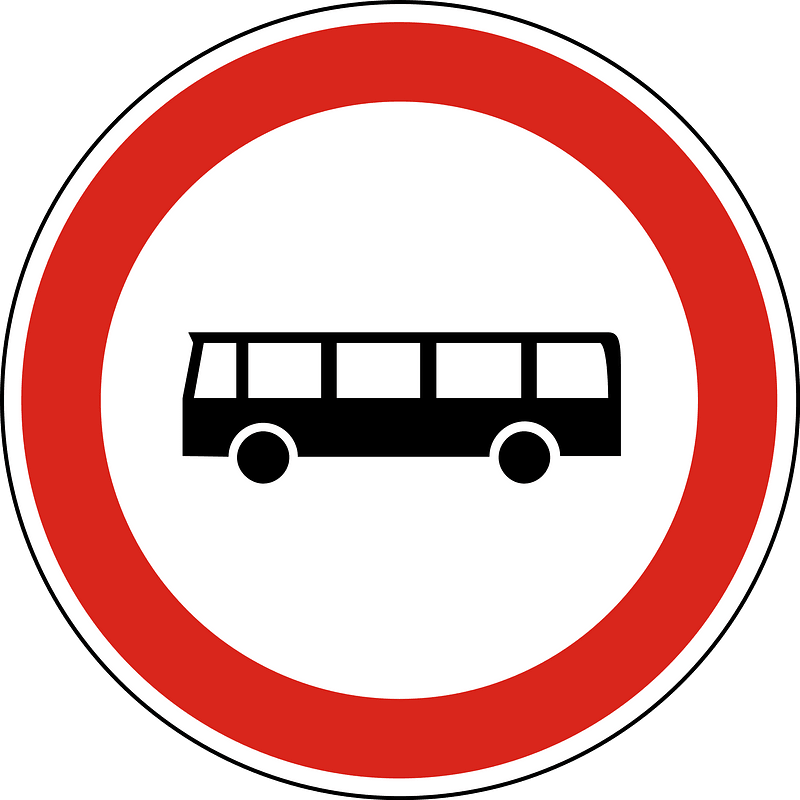 No buses sign in Hungary