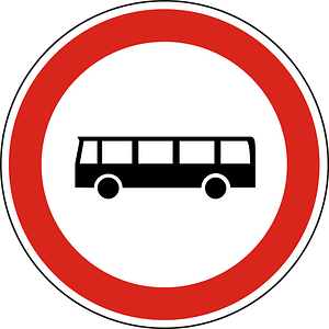No buses sign in Hungary