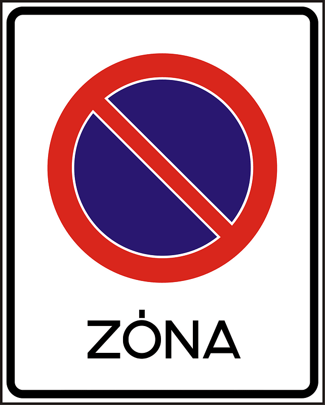 No parking zone sign in Hungary