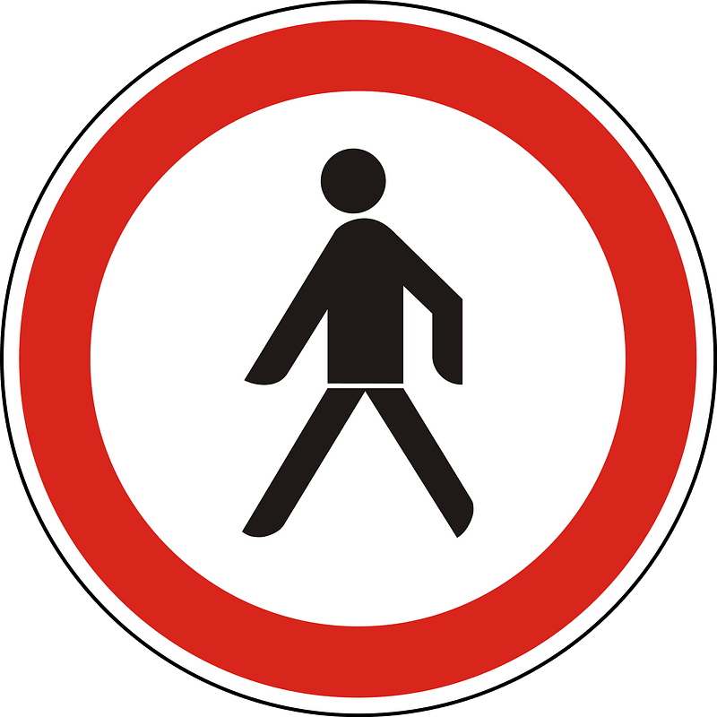 No pedestrians sign in Hungary