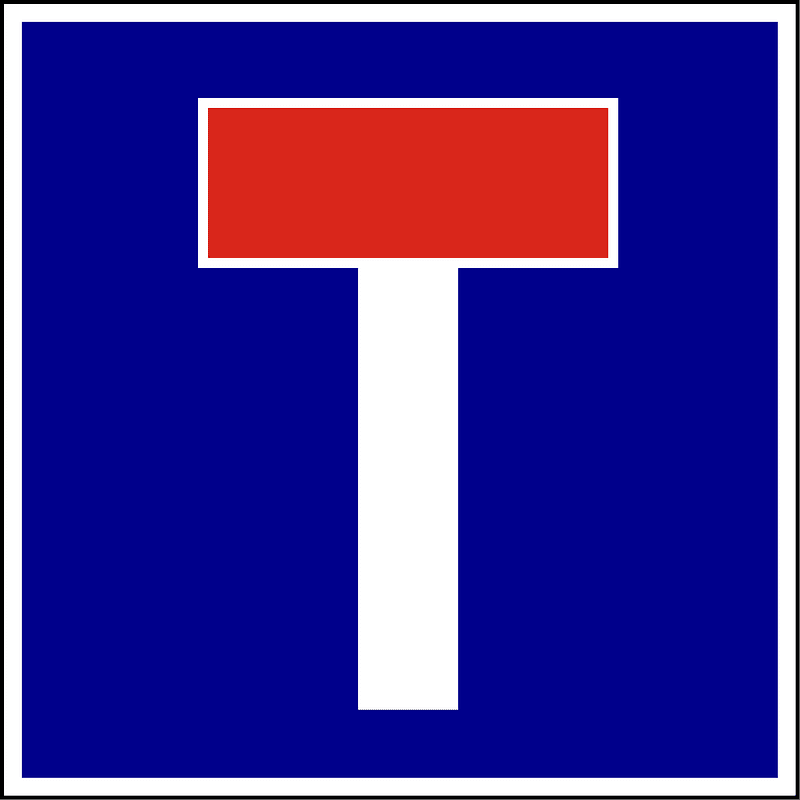 No through road sign in Hungary
