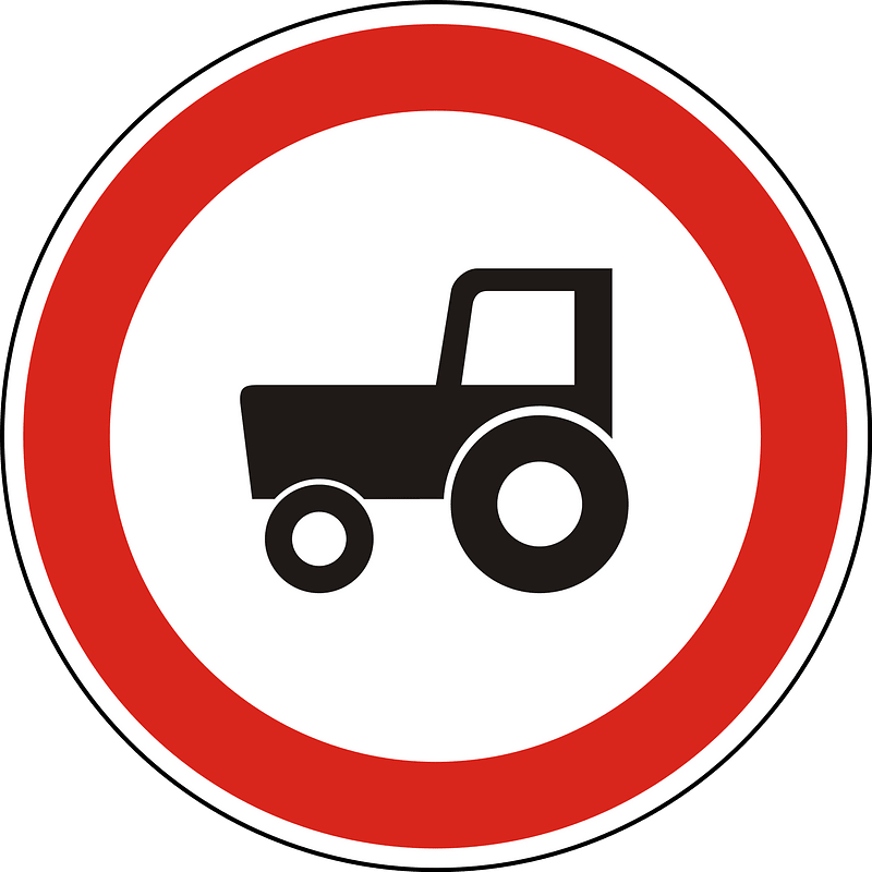No tractors sign in Hungary