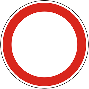 No vehicles sign in Hungary