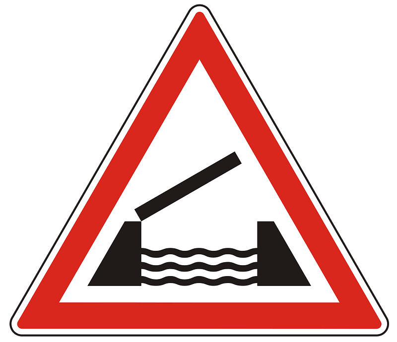 Opening or swing bridge sign in Hungary