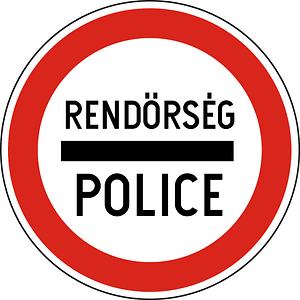 Police sign in Hungary