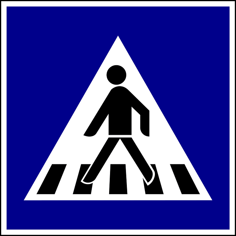 Pedestrian crossing sign in Hungary