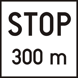 Stop ahead sign in Hungary