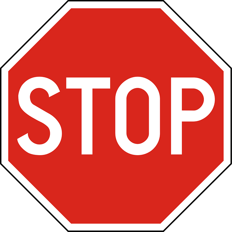 Stop sign in Hungary