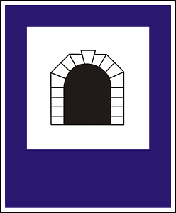 Tunnel sign in Hungary