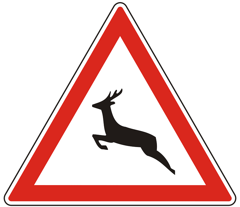 Wild animals sign in Hungary