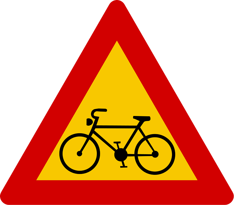 Cyclists ahead sign in Iceland