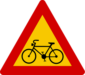 Cyclists ahead sign in Iceland