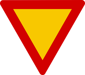 Give Way / Yield sign in Iceland