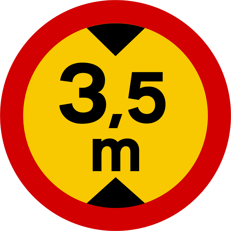 Maximum height sign in Iceland