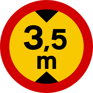 Maximum height sign in Iceland