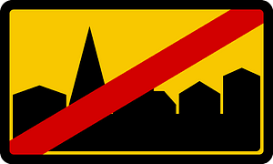 Leaving built up area sign in Iceland