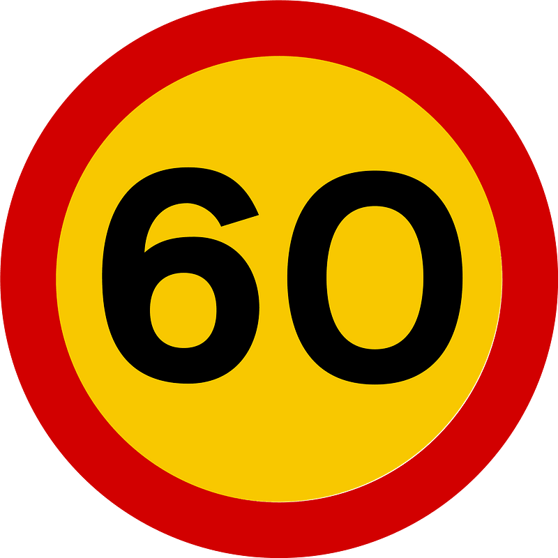 Maximum speed limit sign in Iceland