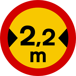 Maximum width sign in Iceland