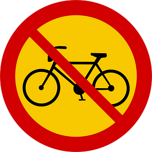 No bicycles sign in Iceland