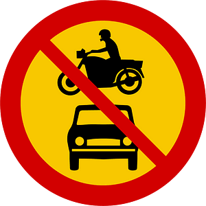 No motor vehicles sign in Iceland