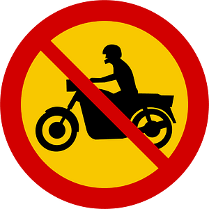 No motorcycles sign in Iceland
