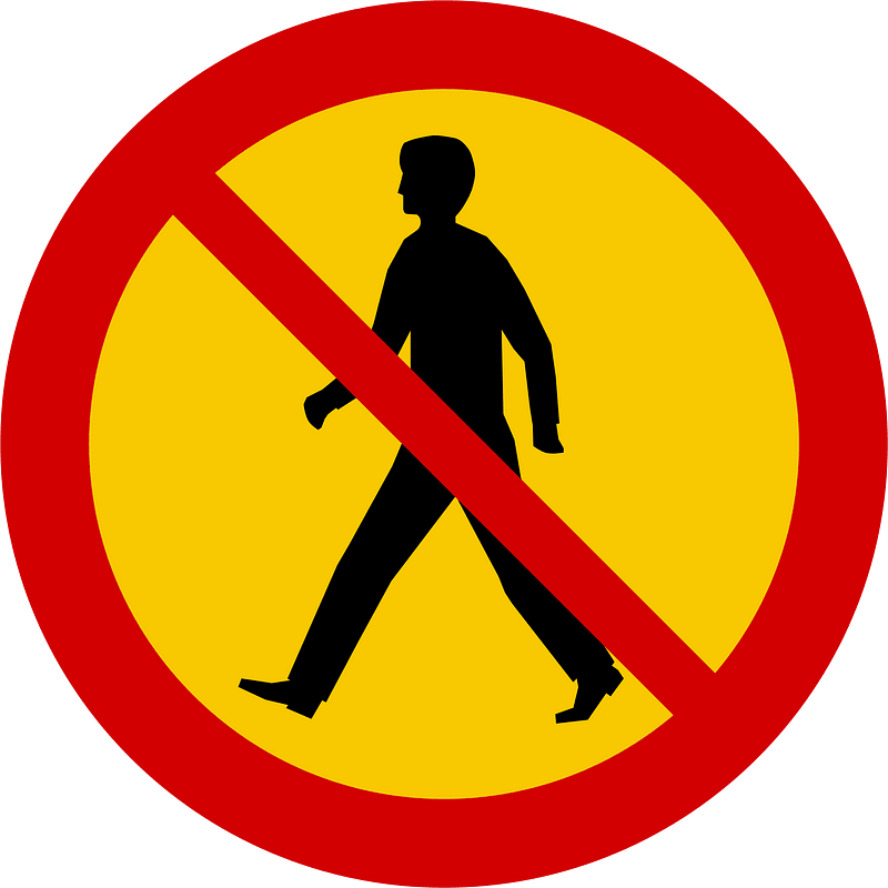 No pedestrians sign in Iceland