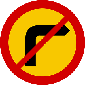 No right turn sign in Iceland