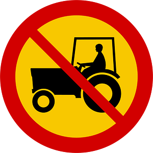 No tractors sign in Iceland