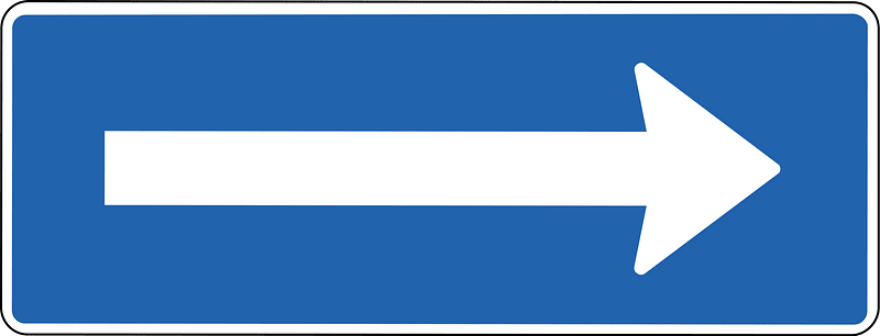 One-way street sign in Iceland