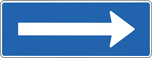 One-way street sign in Iceland