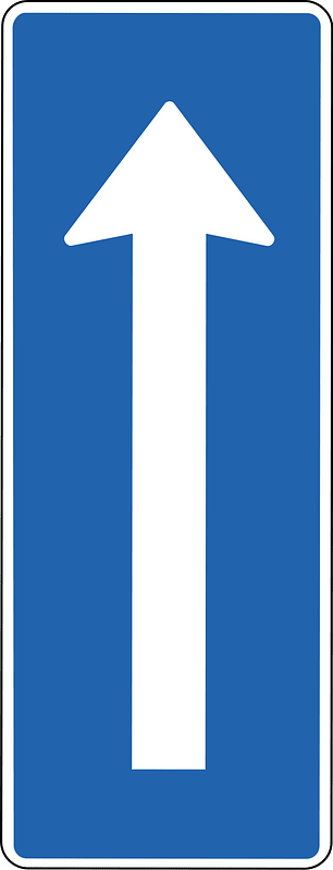 One-way street sign in Iceland