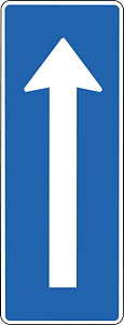 One-way street sign in Iceland