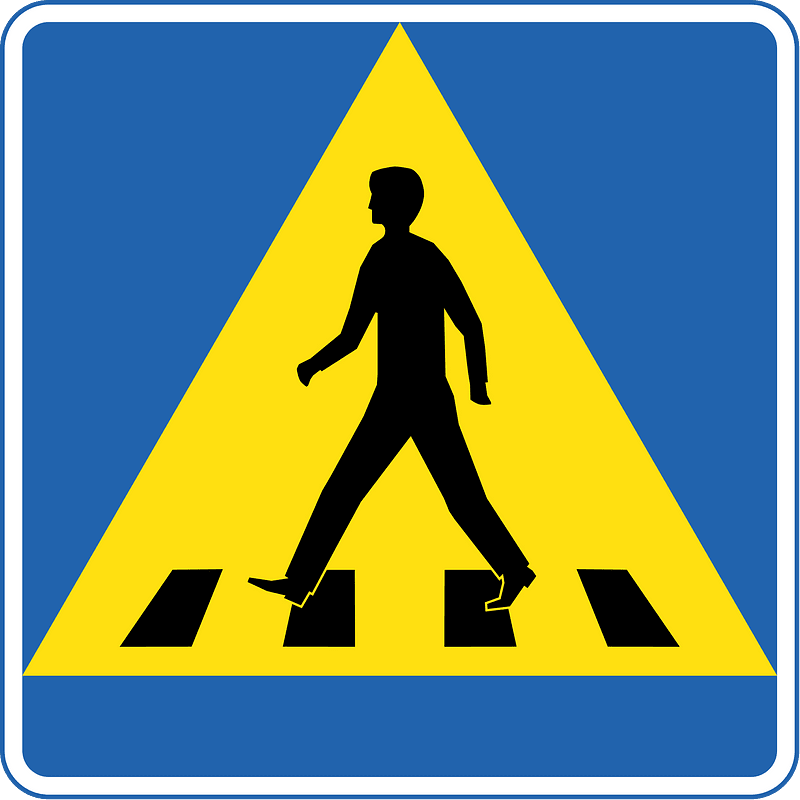 Pedestrian crossing sign in Iceland