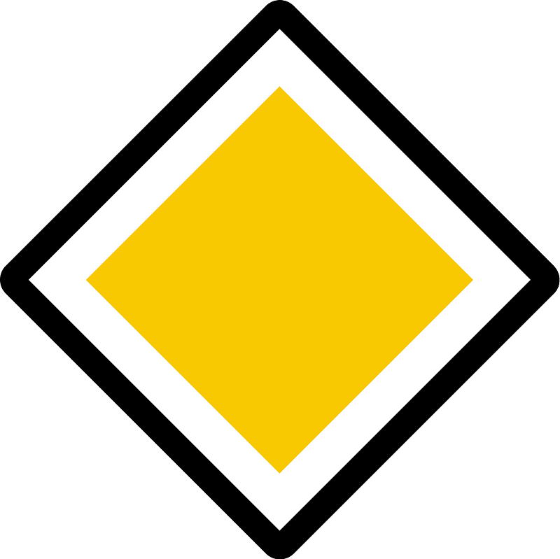 Priority road sign in Iceland