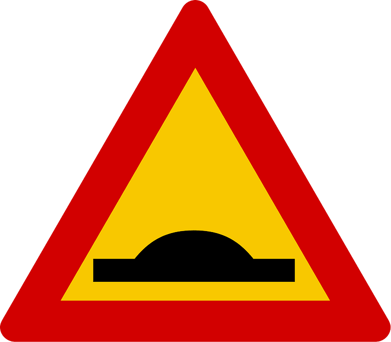 Road hump ahead sign in Iceland